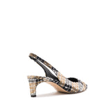 MELANIA CHECK PATERN SLINGBACK PUMPS L